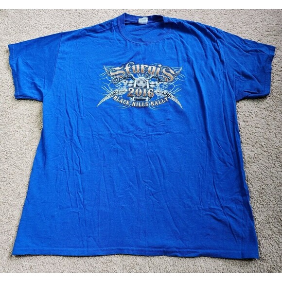 Sturgis Shirt Black Hills Motorcycle Rally 2016 Blue T-Shirt Mens XL - Picture 2 of 10